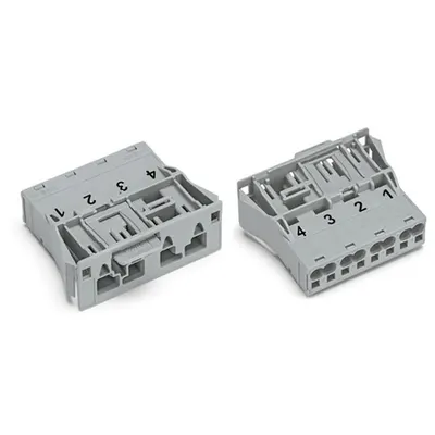 Snap-in plug; 4-pole; Cod. B; 4,00 mm²; gray