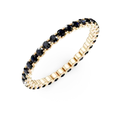 Inel eternity din aur galben cu safire de 0.6ct
