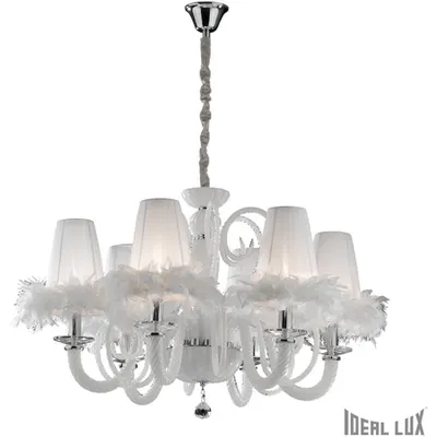 candelabru Cabaret, 6 becuri, dulie E14, D:900 mm, H:750/1200 mm, Alb