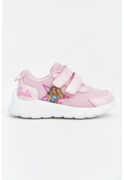 Pantofi sport din plasa cu imprimeu cu Barbie - Roz pastel