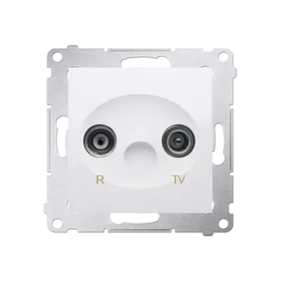 Priza R-TV de trecere, 18dB, alb