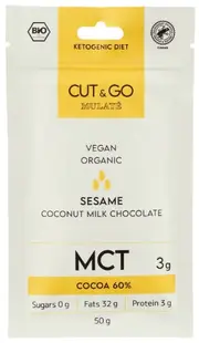 Ciocolată bio cu lapte de cocos și susan, 50 g, Mulate