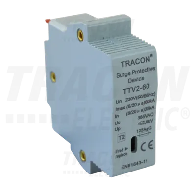 Element modular, descarcator de supratensiune, AC, clasa 2 TTV2-60-M 230 V, 50 Hz, 30/60 kA (8/20 us), 1P