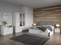 Set dormitor complet Alb cu comoda- Acapulco - C4