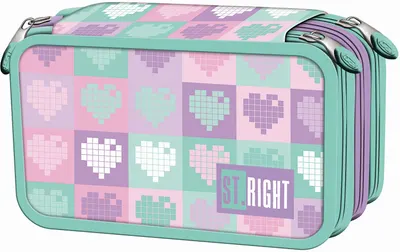 Neceser cu accesorii St. Right Candy Hearts - 3 fermoare