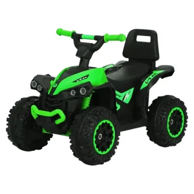 ATV fara pedale pentru copii Novokids Little Monster Verde cu melodii si lumini, maxim 25 kg, sezut confortabil