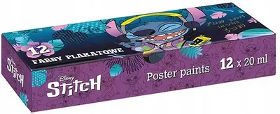Vopsele tempera în borcane Cool Pack Disney - Stitch, 12 culori x 20 ml