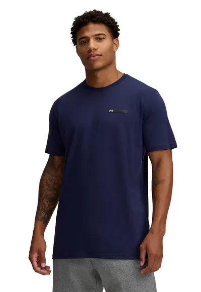 Tricou relaxed fit cu logo discret - Bleumarin