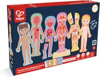 Puzzle magnetic educațional Hape din 68 piese - Corpul uman