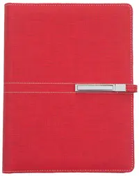 Agenda din piele Trend Superior A5 - Rosu, cu inele si incuietoare