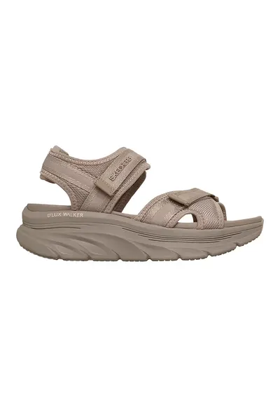 Sandale wedge cu velcro D'Lux Walker - Maro taupe