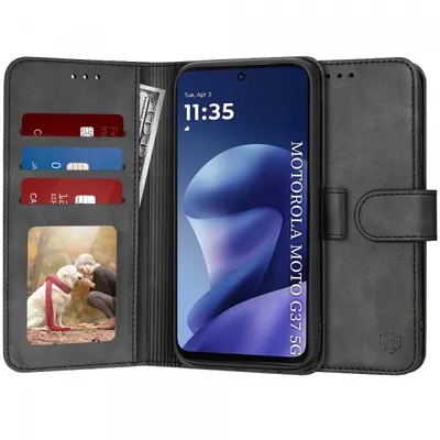 Husa pentru Motorola Moto G47 / G37 Power / G37, Techsuit, Diary Book, Neagra