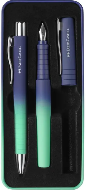Set stilou și pix Faber-Castell Poly - Buzzing Blue
