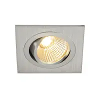 Spot incastrat, NEW TRIA 77 Ceiling lights, aluminium single-headed LED, 2700K, square, brushed aluminium, 38°, 9.1W, incl. driver, clip springs,