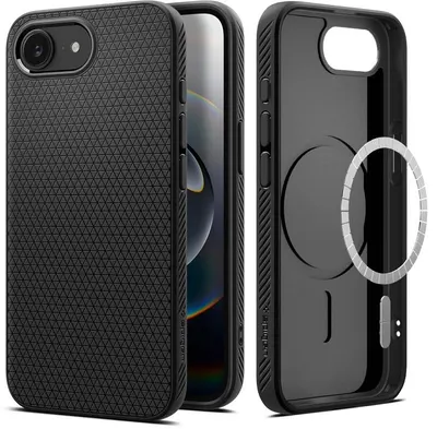 Husă Spigen - Liquid Air, iPhone 16e/17e, MagSafe, negru