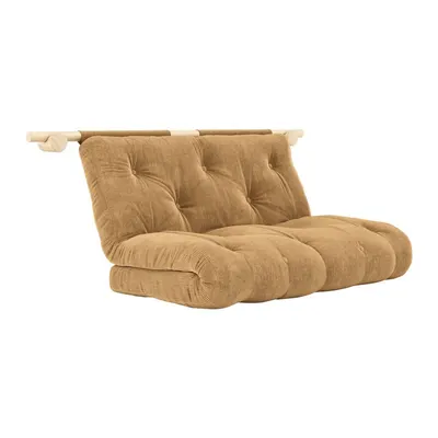 Canapea maro deschis extensibilă cu tapițerie din catifea reiată 135 cm Hooked – Karup Design
