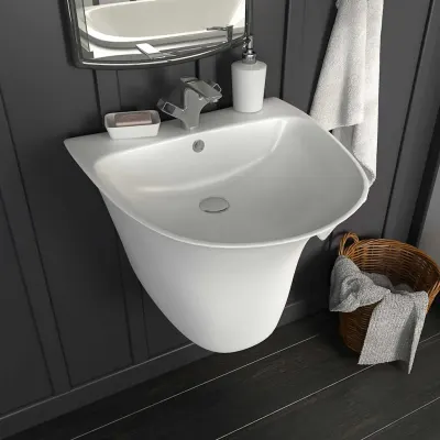 vidaXL Chiuvetă Alb 47 x 45 x 37 cm Ceramică Smălțuită