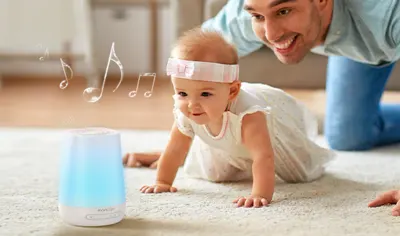 Lampa de veghe si aparat cu sunete White noise Baby Momcozy