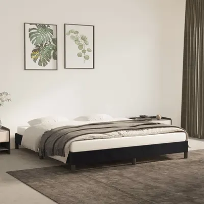 vidaXL Cadru de pat fără saltea, negru, 180x200 cm, catifea