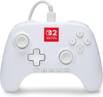 Controlor PowerA - Advantage, cu fir, with Lumectra, alb (Nintendo Switch 2)