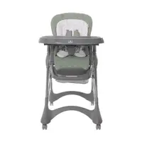 Scaun de masa pentru copii Lorelli Bellissimo Green reglabil in multiple pozitii, suport picioare, centuri de siguranta, roti, cos pentru jucarii, greutate admisa 15 kg