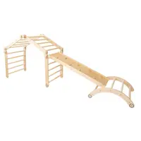 Set de Catarare Montessori 3in1 : Triunghi Pikler 4 module + Arca/Balansoar + Ra