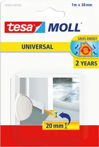 Etanșant pentru ușă Tesa - Tesamoll Universal, 1 m x 38 mm, alb