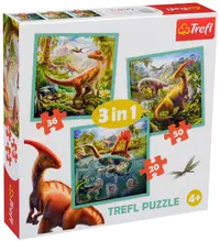 Puzzle Trefl 3 in 1 - Lumea dinozaurilor