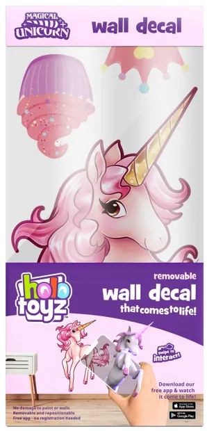 Sticker interactiv de perete HoloToyz Augmented Reality - Unicorn