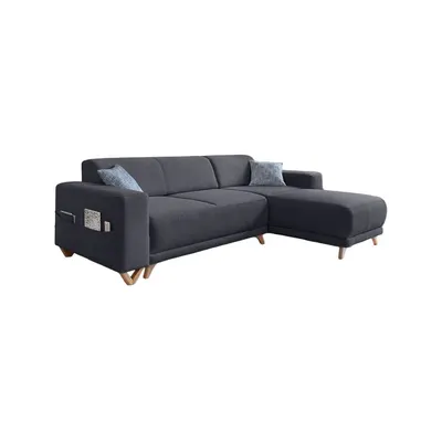 Colțar gri antracit extensibil/cu spațiu de depozitare Classy Sophie – Miuform