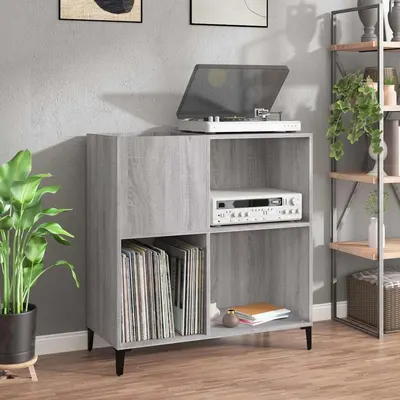 vidaXL Dulap pentru discuri gri sonoma 84,5x38x89 cm lemn compozit