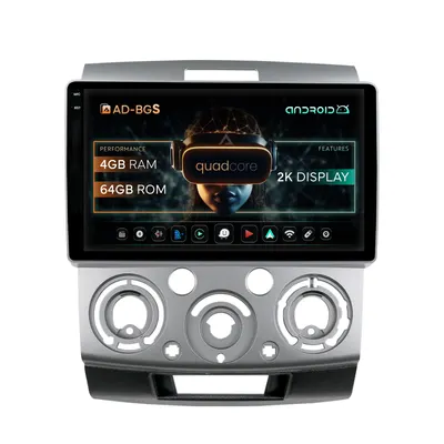 Navigatie 2K Ford Ranger Mazda BT50 (2007-2012), Android, S-Quadcore 4GB RAM + 64GB ROM, 9.5 Inch - AD-BGS90042K+AD-BGRKIT136
