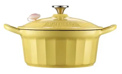 Cratiță din fontă emailată BUYDEEM - CP551, 3.9L, galben