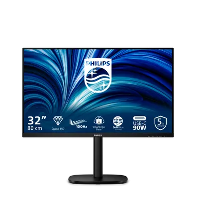 Monitor Consumer Philips 32B2U3601/00, 31.5", 2560 x 1440 pixeli, Black, 5 ani Garantie