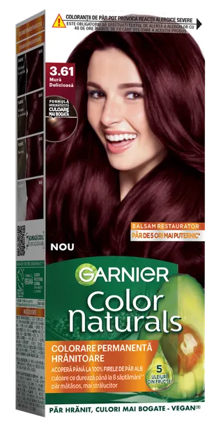 Vopsea de par permanenta Color Naturals 3.61 Mura Delicioasa, 112ml, Garnier