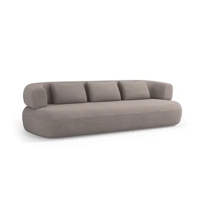 Canapea maro deschis cu tapițerie din țesătură bouclé 200 cm Jenny – Micadoni