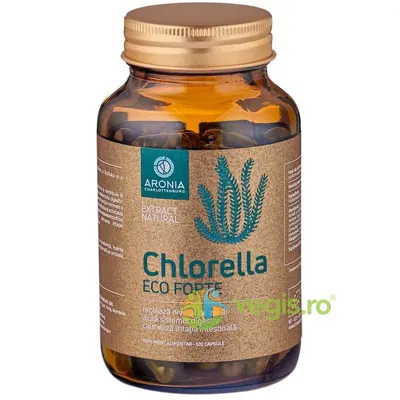 Chlorella Forte pentru Detoxifiere, Digestie si Microflora Intestinala Ecologica/Bio 120cps