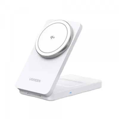 Incarcator Retea Wireless UGREEN W706 2in1, 20W, 1.67A, Alb