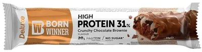 Deluxe Crunchy Protein Bar, brownie cu ciocolată, 64 g, Born Winner