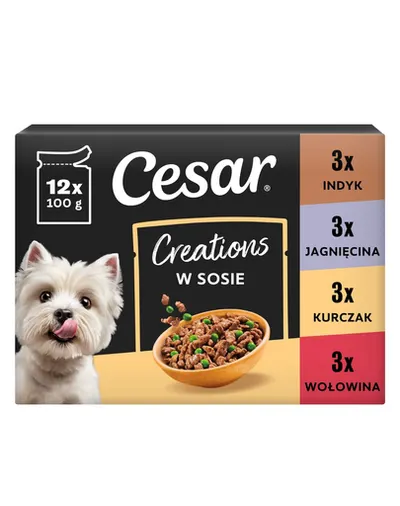 CESAR Creations hrană umedă câini adulți, mix 4 arome 12x100 g