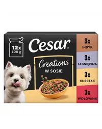 CESAR Creations hrană umedă câini adulți, mix 4 arome 12x100 g