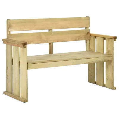 vidaXL Bancă de grădină, 121 cm, lemn de pin tratat
