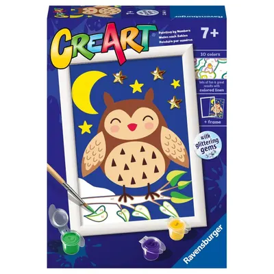 Pictura pe numere Ravensburger Creart Bufnita Draguta RVSPBN23661