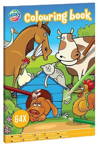 Carte de colorat Moxy - Animale, A4, 64 pagine