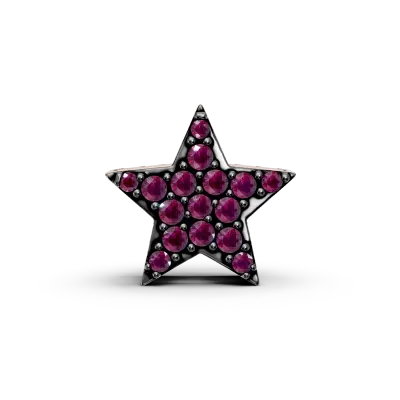Pandantiv steluta din aur roz cu rubine de 0.1ct