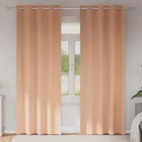 vidaXL Perdele Opaque cu Inel 2 buc. Maro deschis 260 x 140 cm