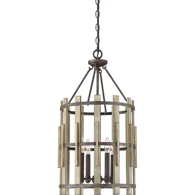 Corp de iluminat suspendat, lustra Wood Hollow 4 Light Chandelier