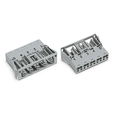 Snap-in socket; 5-pole; Cod. B; 4,00 mm²; gray