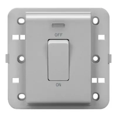 Intrerupator 2P 250V ac - Standard englez - 20 A - 1 modul - BACKLIT - TITANIUM - CProiector HORUS