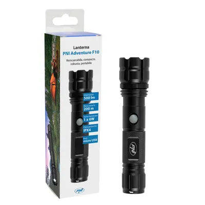 Lanterna PNI Adventure F10 din aluminiu cu led 1x6W, 500lm